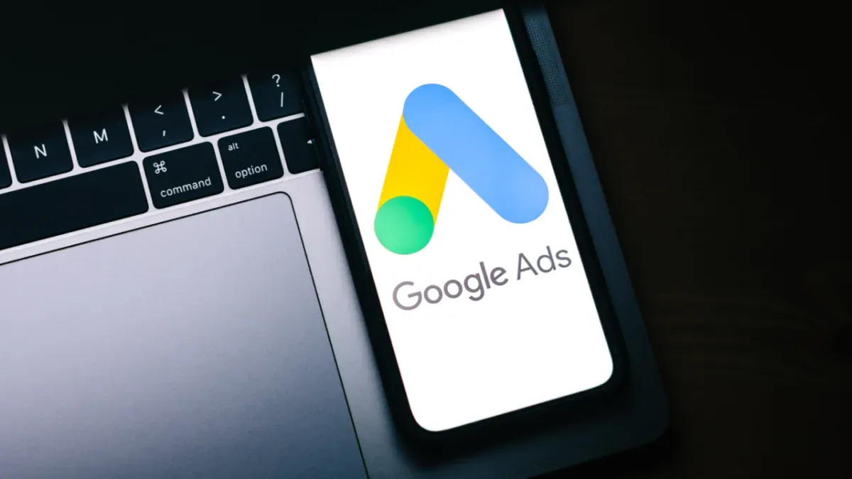 The Google Ads product name on a screen.